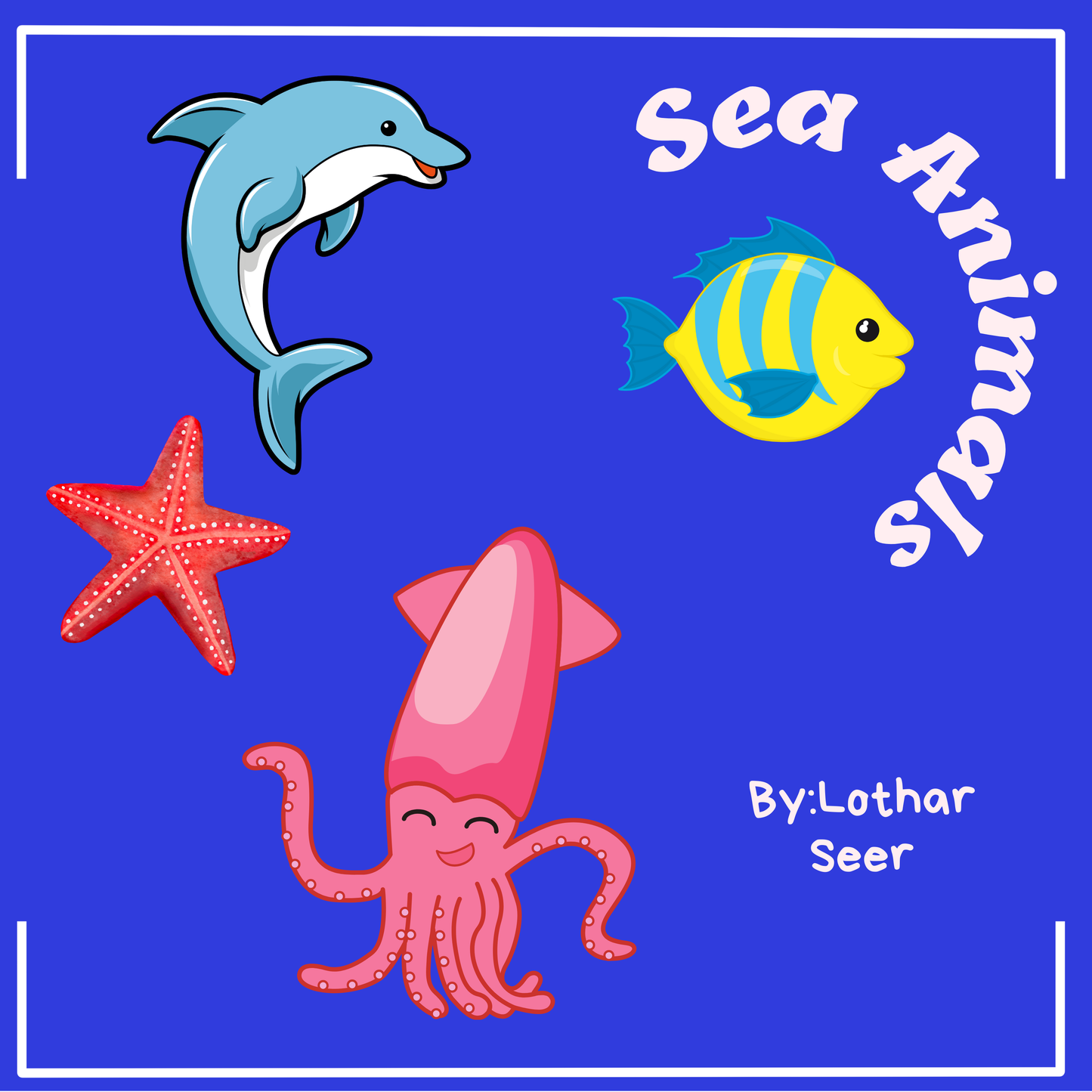 Marine Animals PDF Book - 24 Pages Ocean Fun, Animal Coloring Book, Aquatic Animal Book, Marine Life Book to Color, Fun Under the Sea