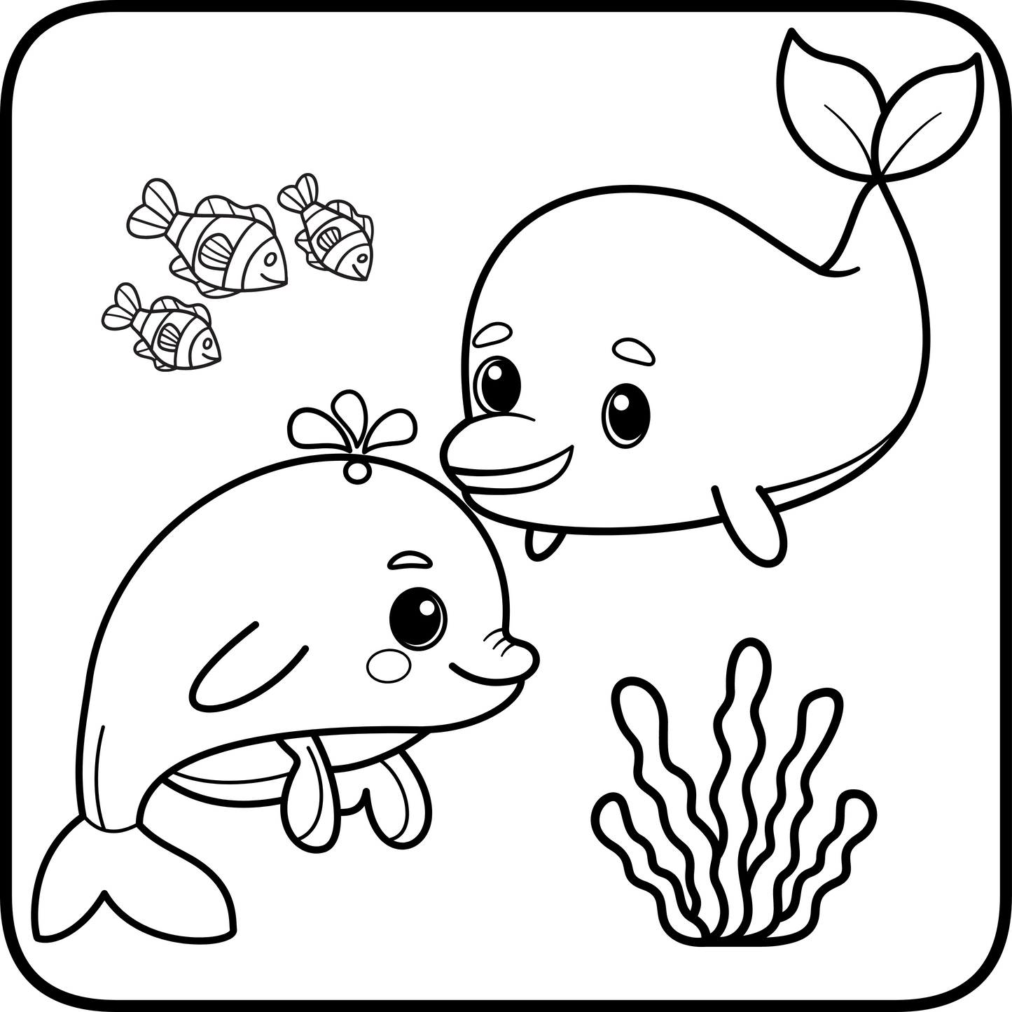 Marine Animals PDF Book - 24 Pages Ocean Fun, Animal Coloring Book, Aquatic Animal Book, Marine Life Book to Color, Fun Under the Sea
