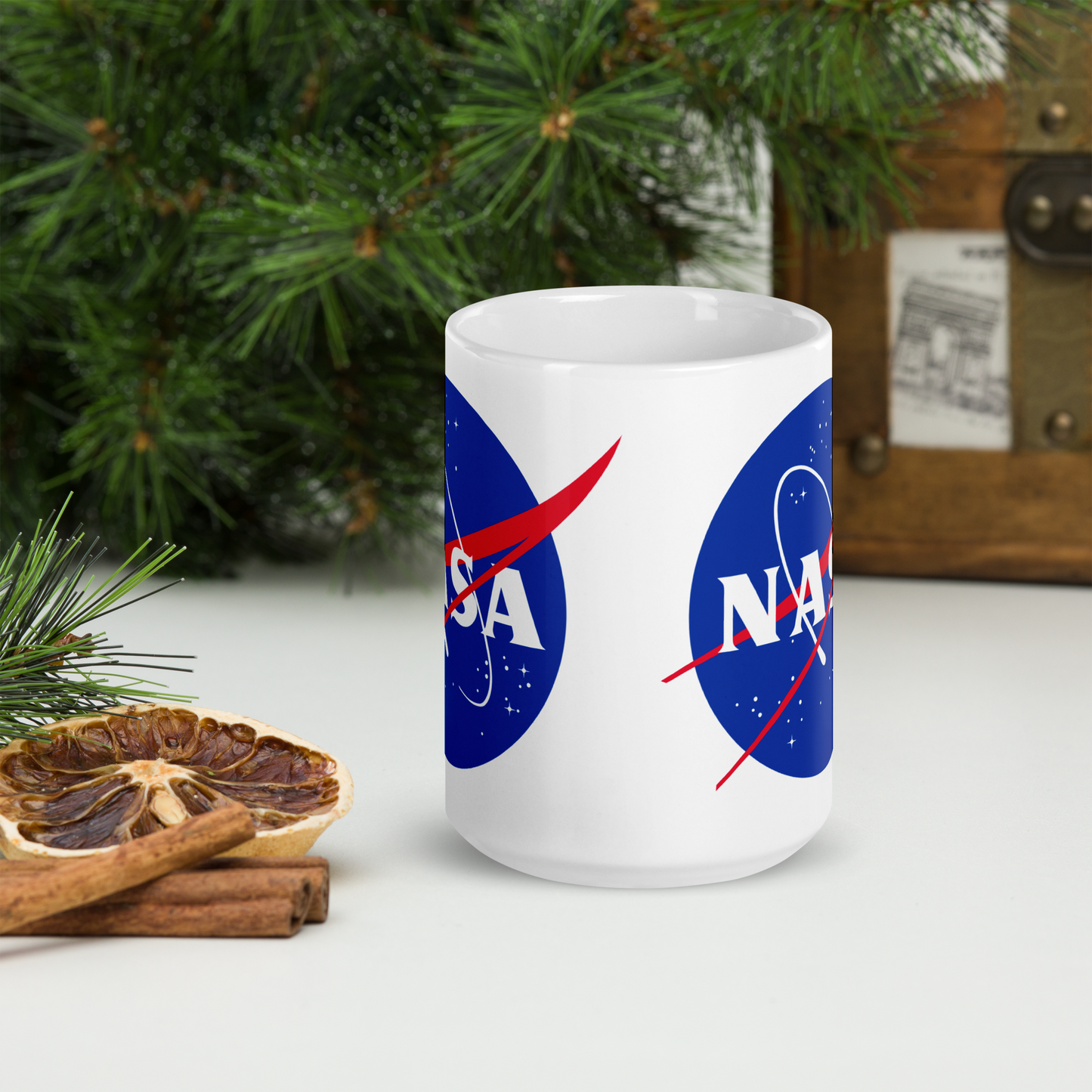 NASA White glossy mug