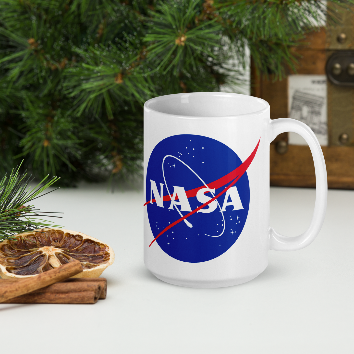 NASA White glossy mug