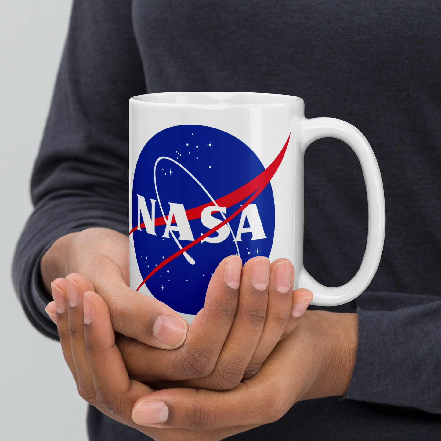 NASA White glossy mug