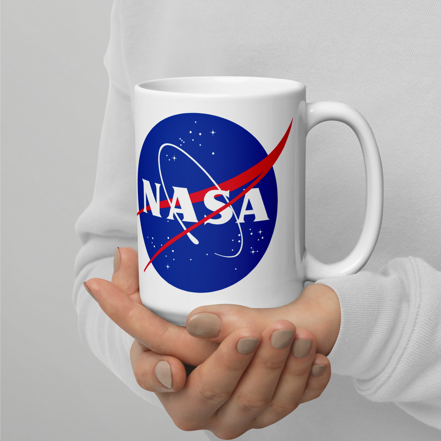 NASA White glossy mug